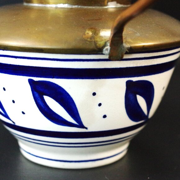 Decorative Ceramic and Brass Pitcher, Made in England - Picture 5 of 5